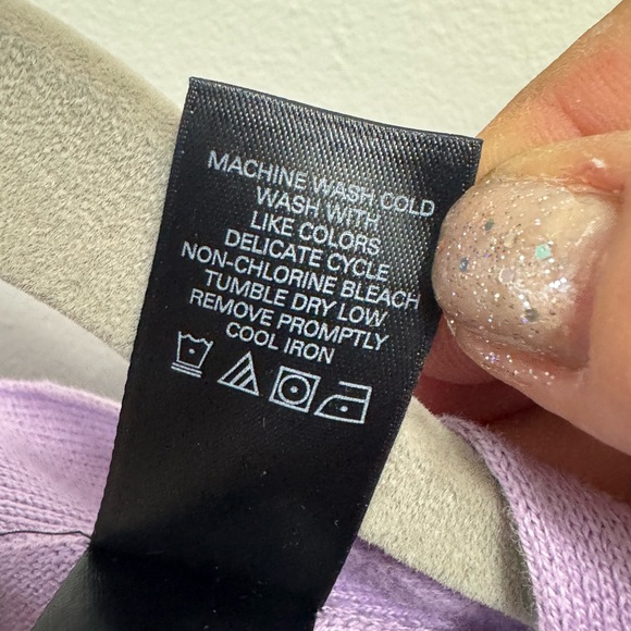 Access Liz Claiborne Purple Ombre Dip Dye Cardigan Cotton Sweater Size Large - Picture 6 of 6